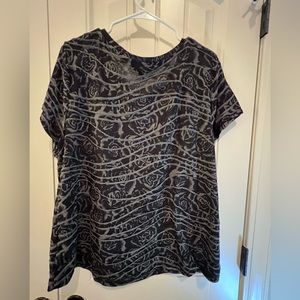 Simply Vera. 1X blue and black blouse